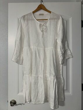 Bellambra White Linen Maxi Dress Minimal Boho Dress